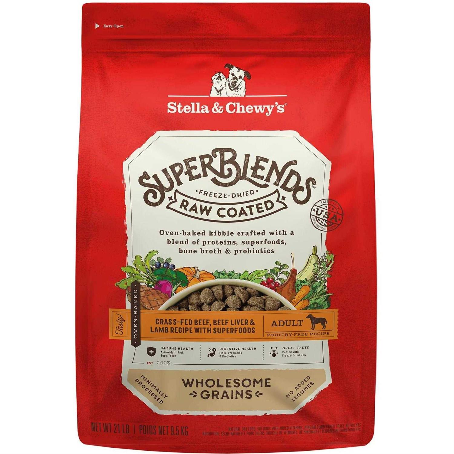 Stella & Chewy's SuperBlends Raw Wholesome Grains Grass-Fed Beef