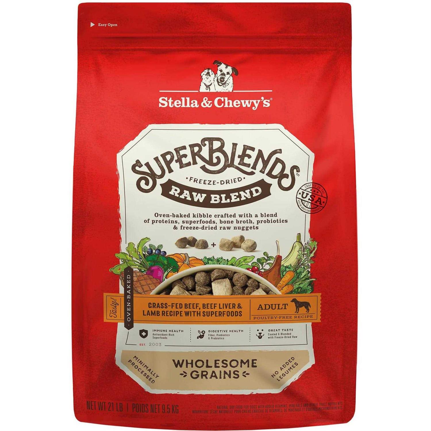 Stella & Chewy's SuperBlends Raw Wholesome Grains Grass-Fed Beef