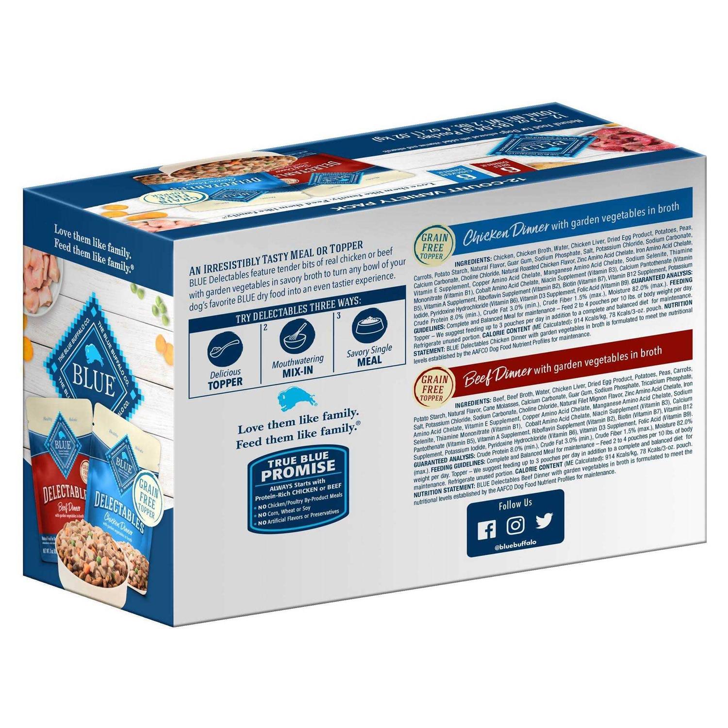 Alternative view of Blue Buffalo Delectables Natural Wet Dog Food Topper Variety Pack