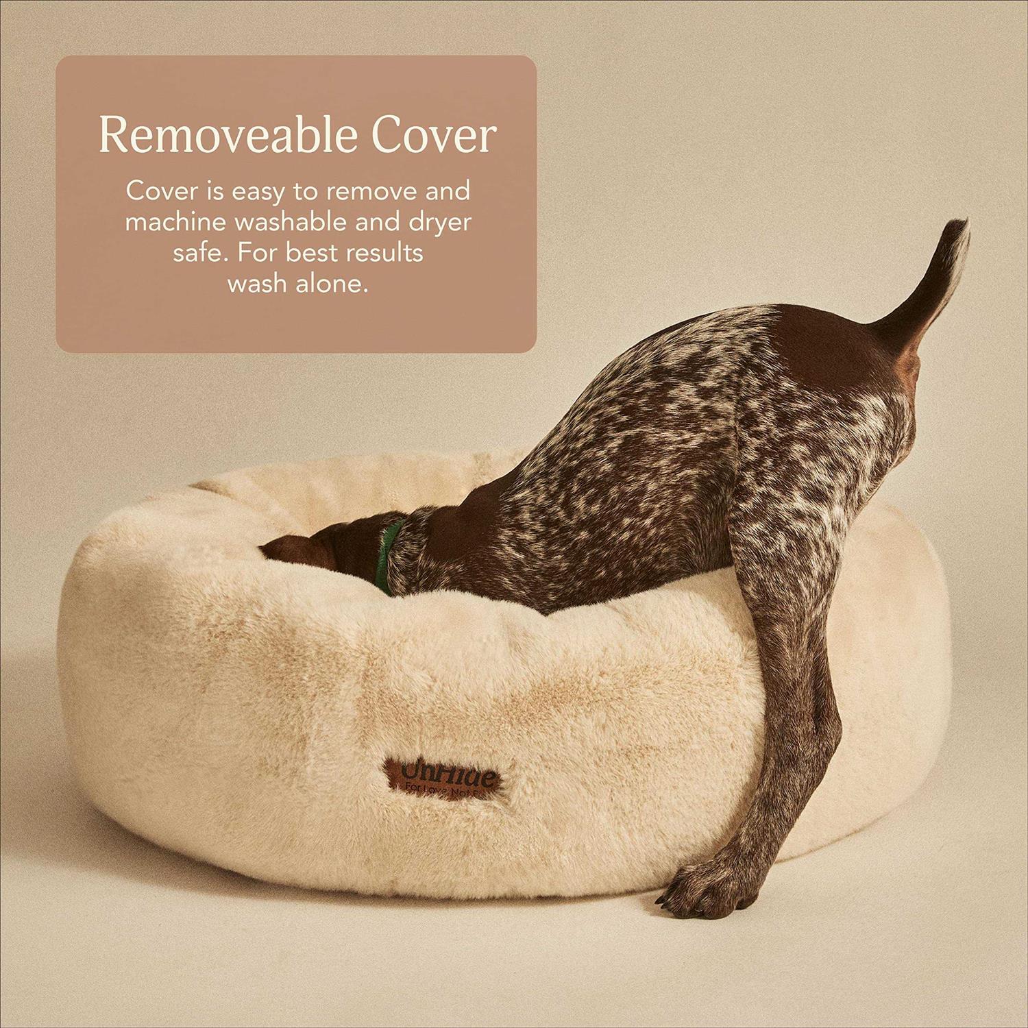 Alternative view of UnHide Floof Pet Bed Extra Soft Dog Bed Removable Faux Fur Cover