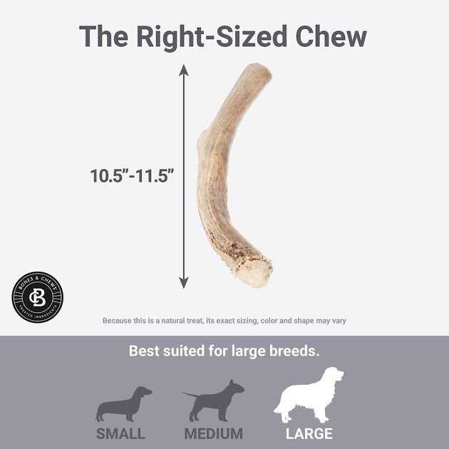 Alternative view of Bones & Chews Made in USA Deer Antler Dog Chew