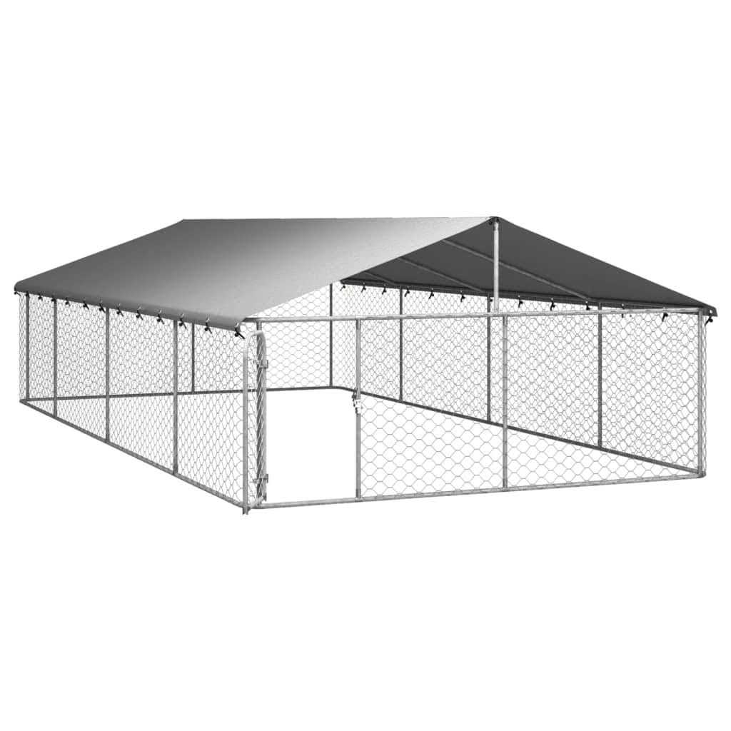 Alternative view of vidaXL Outdoor Dog Kennel with Roof