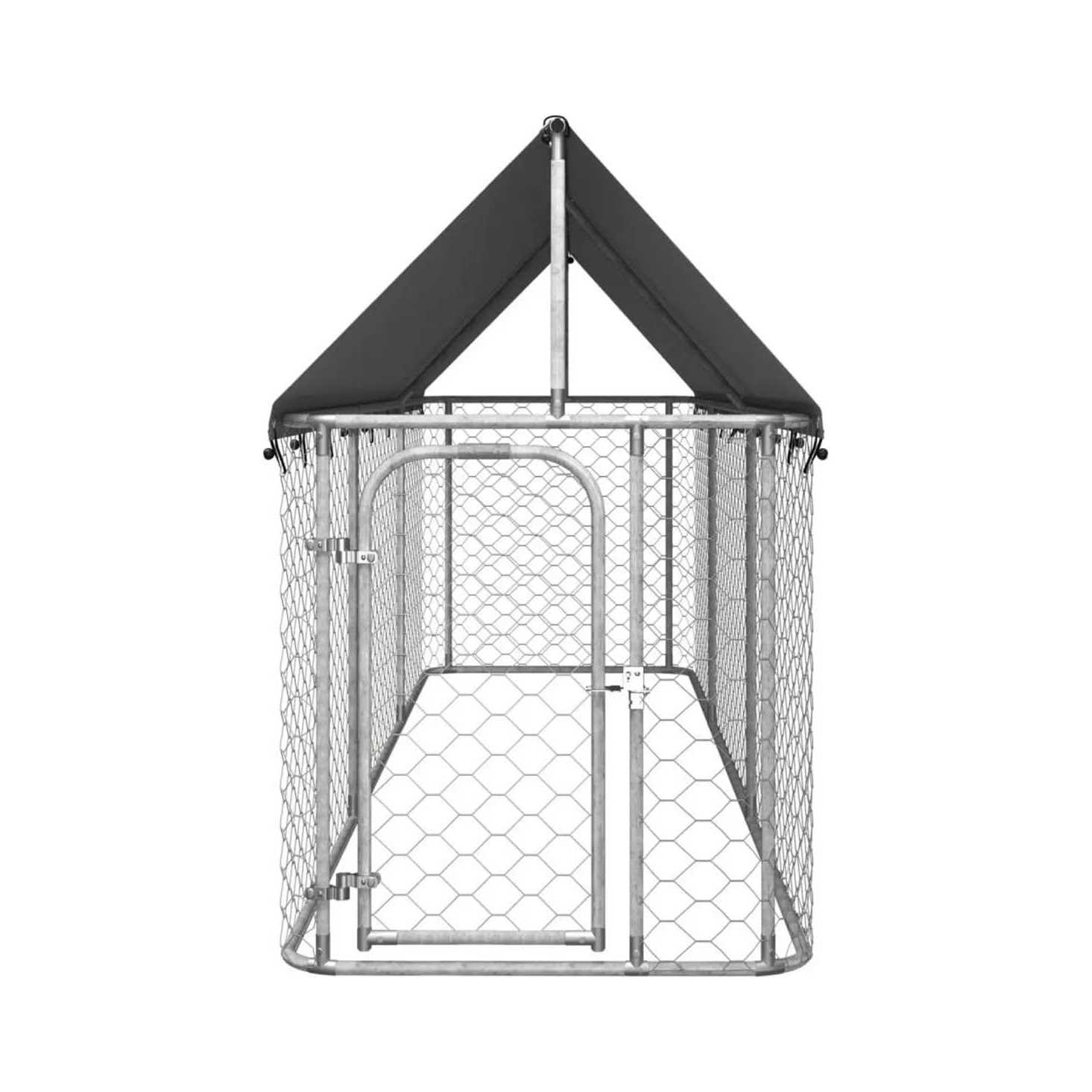 Alternative view of vidaXL Outdoor Dog Kennel with Roof