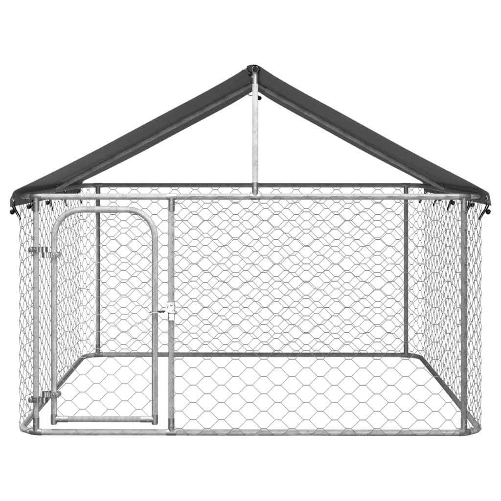 Alternative view of vidaXL Outdoor Dog Kennel with Roof