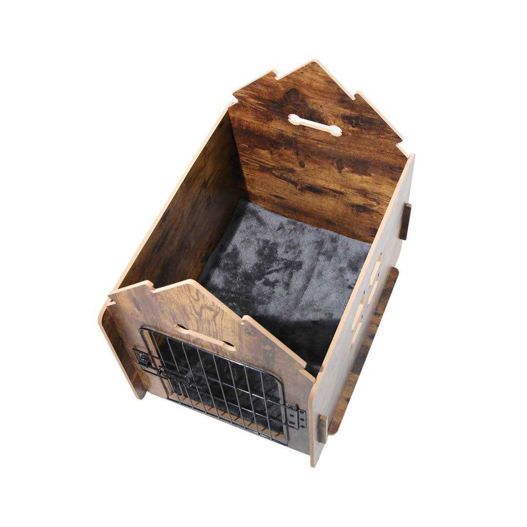 Alternative view of Byrn Wooden Pet house Indoor w/ Roof dog house w/ Removable Mat and Lockable Door for Small dog cat Tucker Murphy Pet Finish