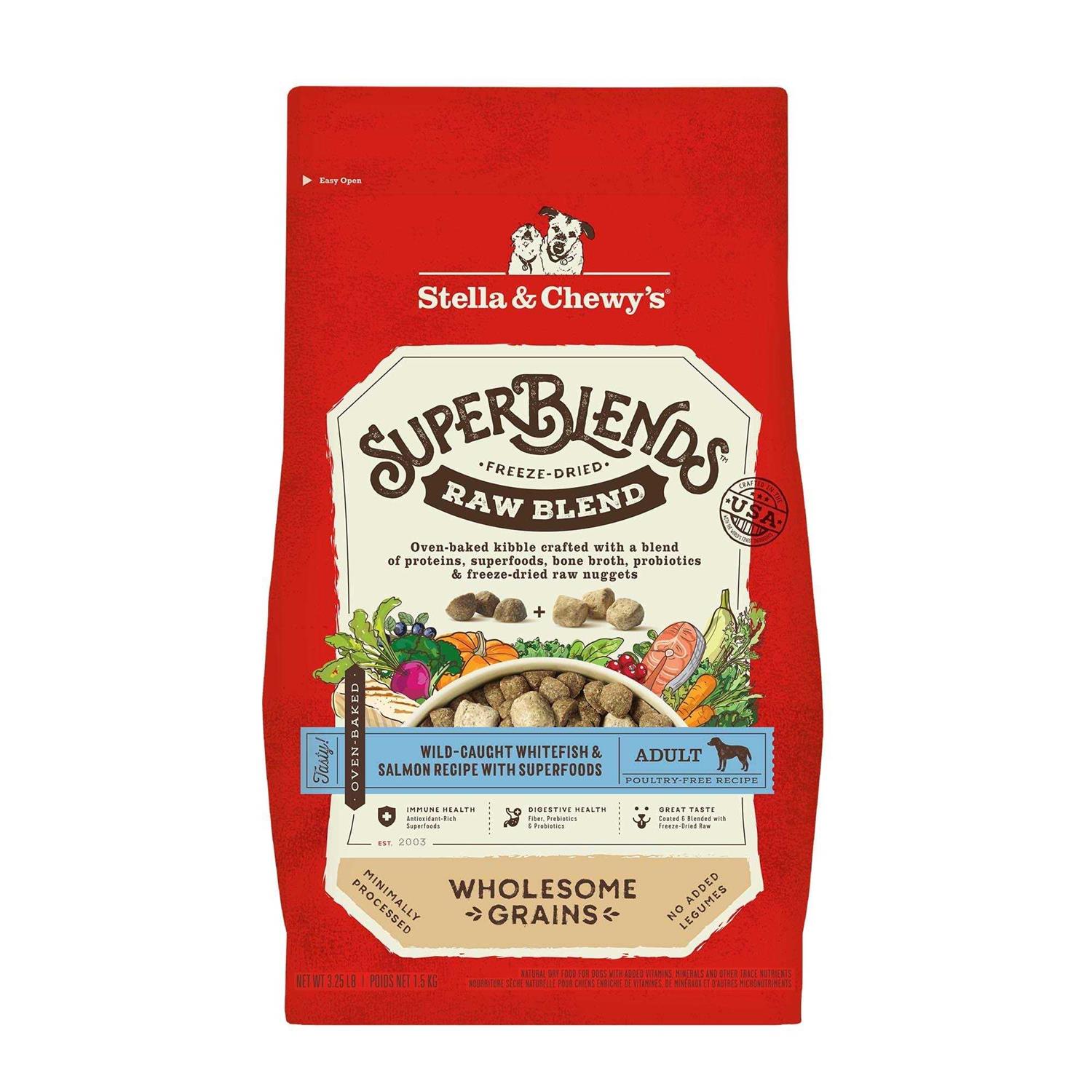 Stella & Chewy's SuperBlends Raw Wholesome Grains Wild Caught Whitefish & Salmon Recipe with Superfoods