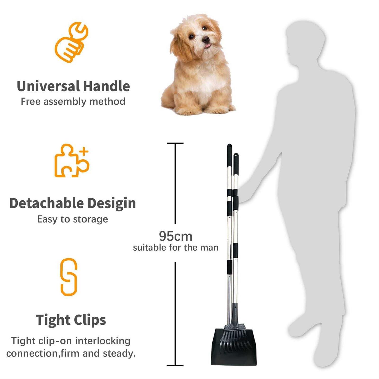 Alternative view of SUNLAX Pooper Scooper, Durable Dog Poop Scoop Long Handle Tray and Rake Set for Large Medium Small Dogs