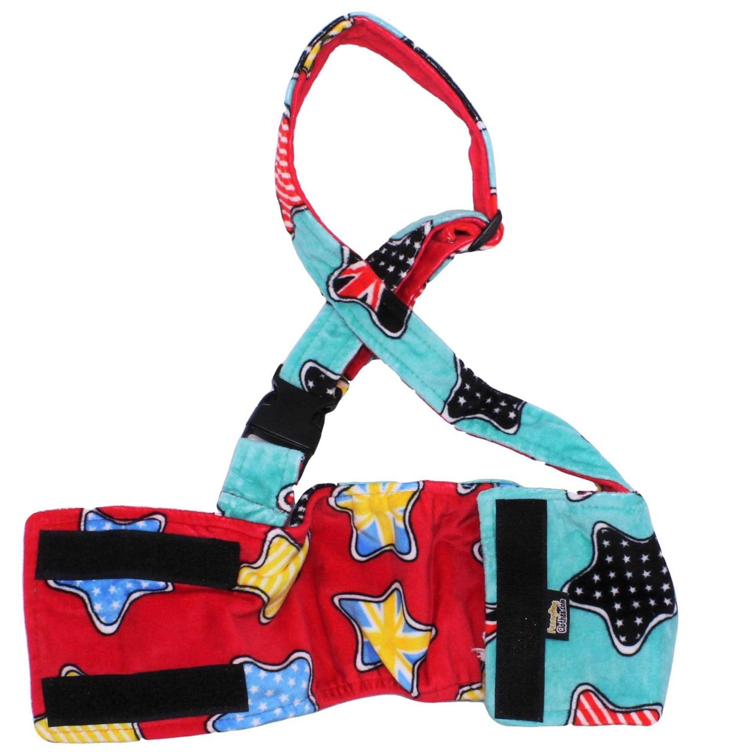 Alternative view of Washable Dog Diaper for Male Boy Fleece Belly Band Reusable with Suspender size