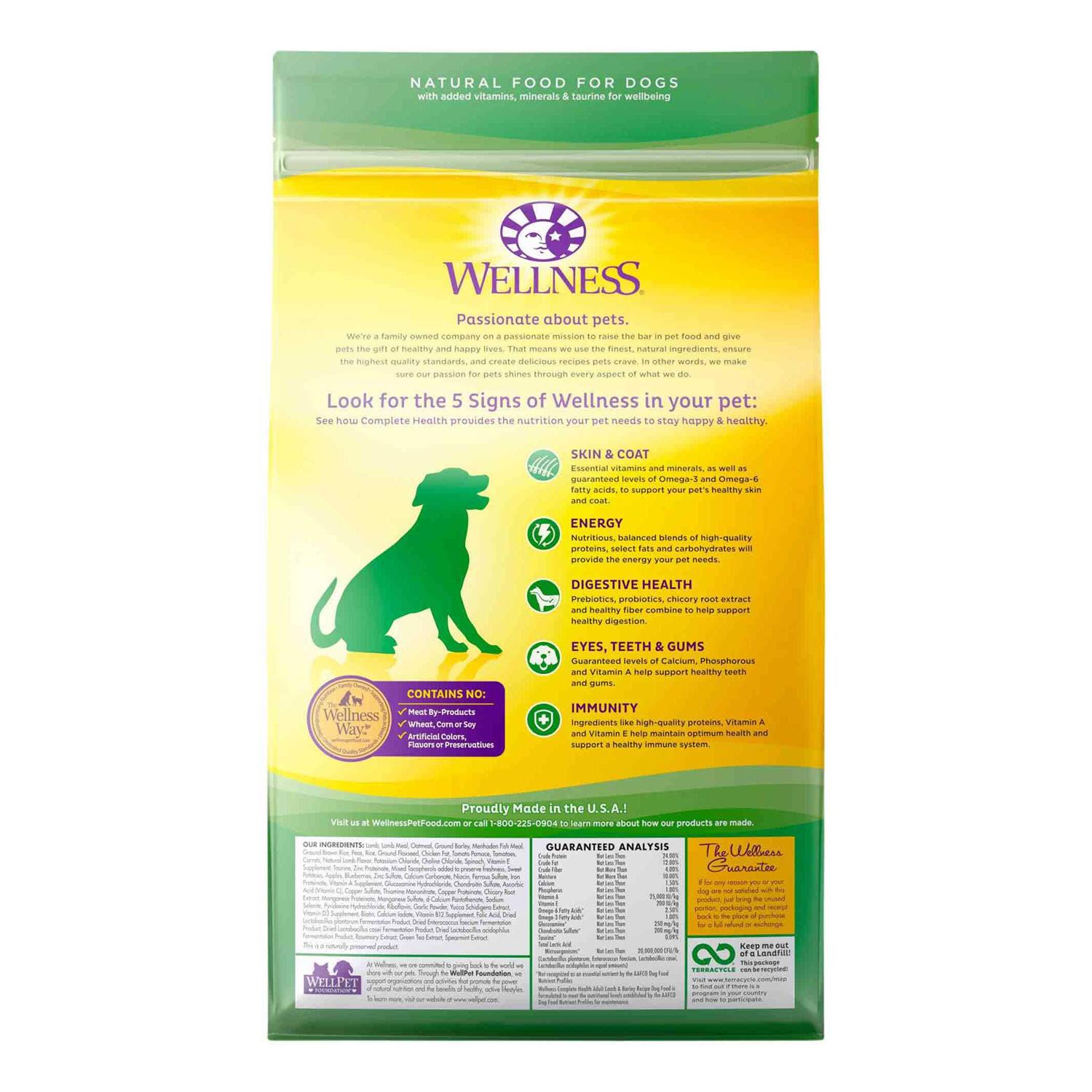 Alternative view of Wellness Complete Health Lamb & Barley Dry Dog Food