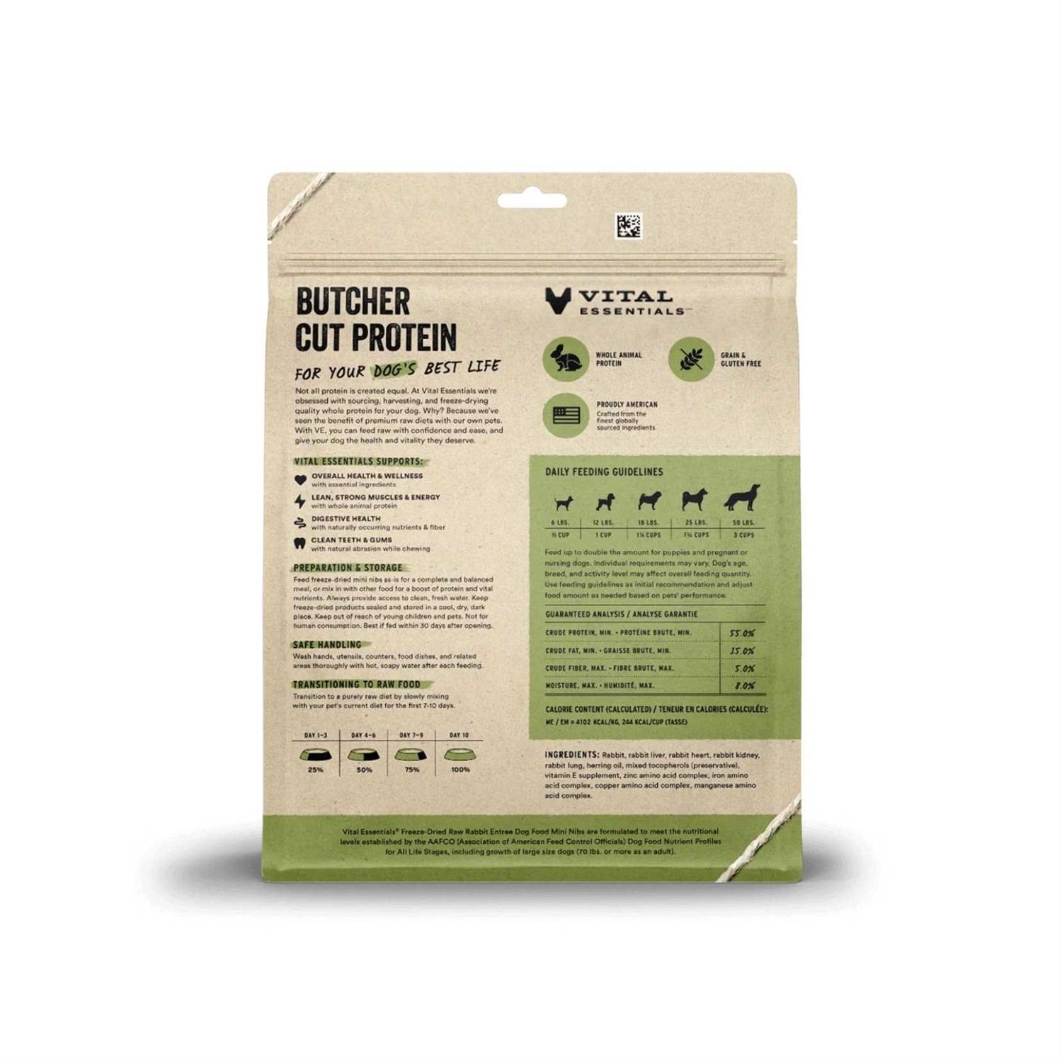 Alternative view of Vital Essentials Freeze Dried Dog Food Raw Rabbit Mini Nibs Entree