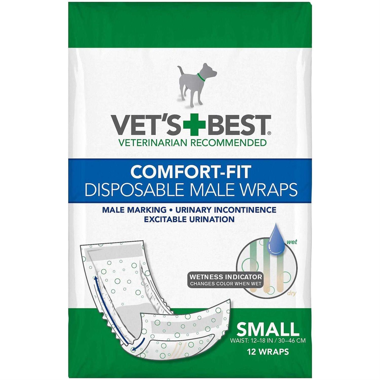 Vet's Best Comfort-Fit Disposable Male Dog Wraps