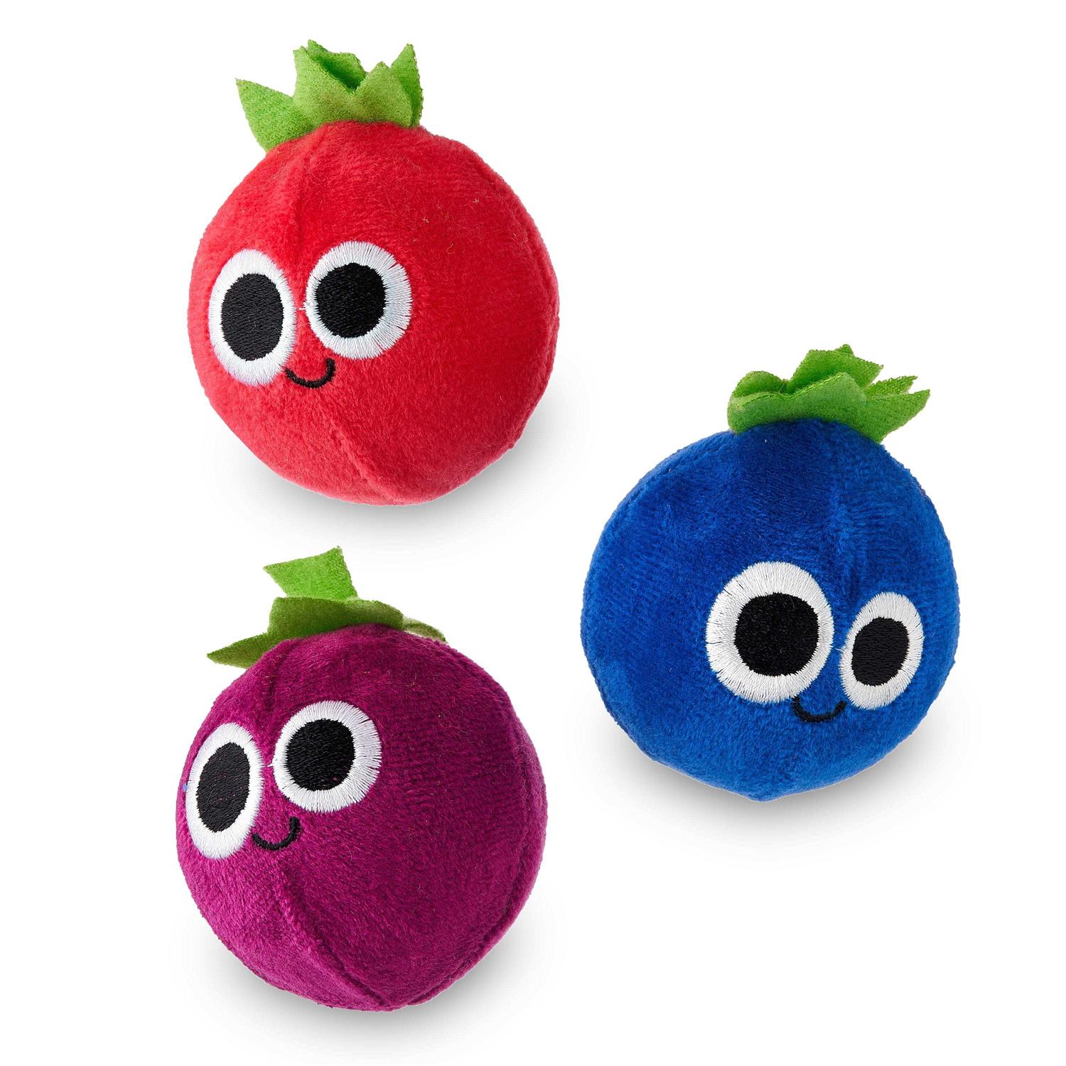 Vibrant Life Fruit Plush Dog Toy Squeaker Ball Inside