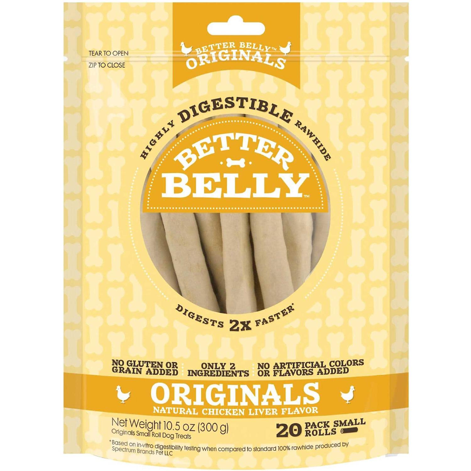 Alternative view of Better Belly Rawhide Chicken Liver Rolls