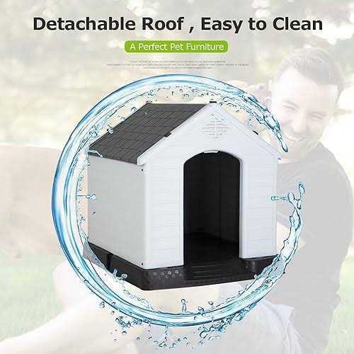 Alternative view of Bestpet Large Dog House Insulated Kennel Durable Plastic Dog House for Small Medium Large Dogs Indoor Outdoor Weather & Water Resistant Pet