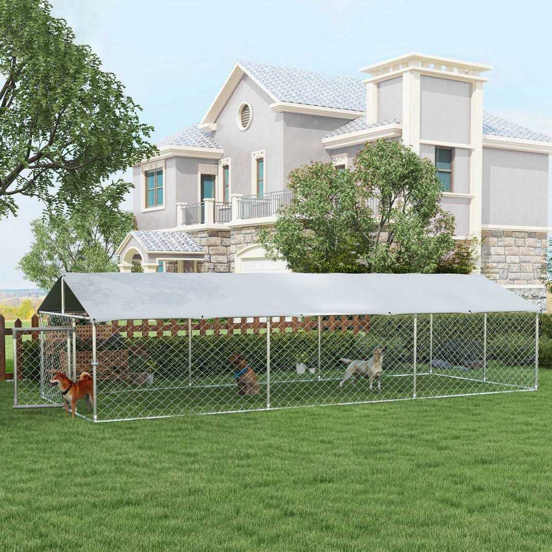 212 Main PawHut Dog Kennel Outdoor Large-Sized Dogs with Waterproof UV Resistant Roof