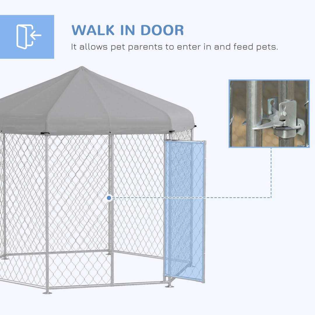 Alternative view of 212 Main PawHut Dog Kennel Outdoor Large-Sized Dogs with Waterproof UV Resistant Roof