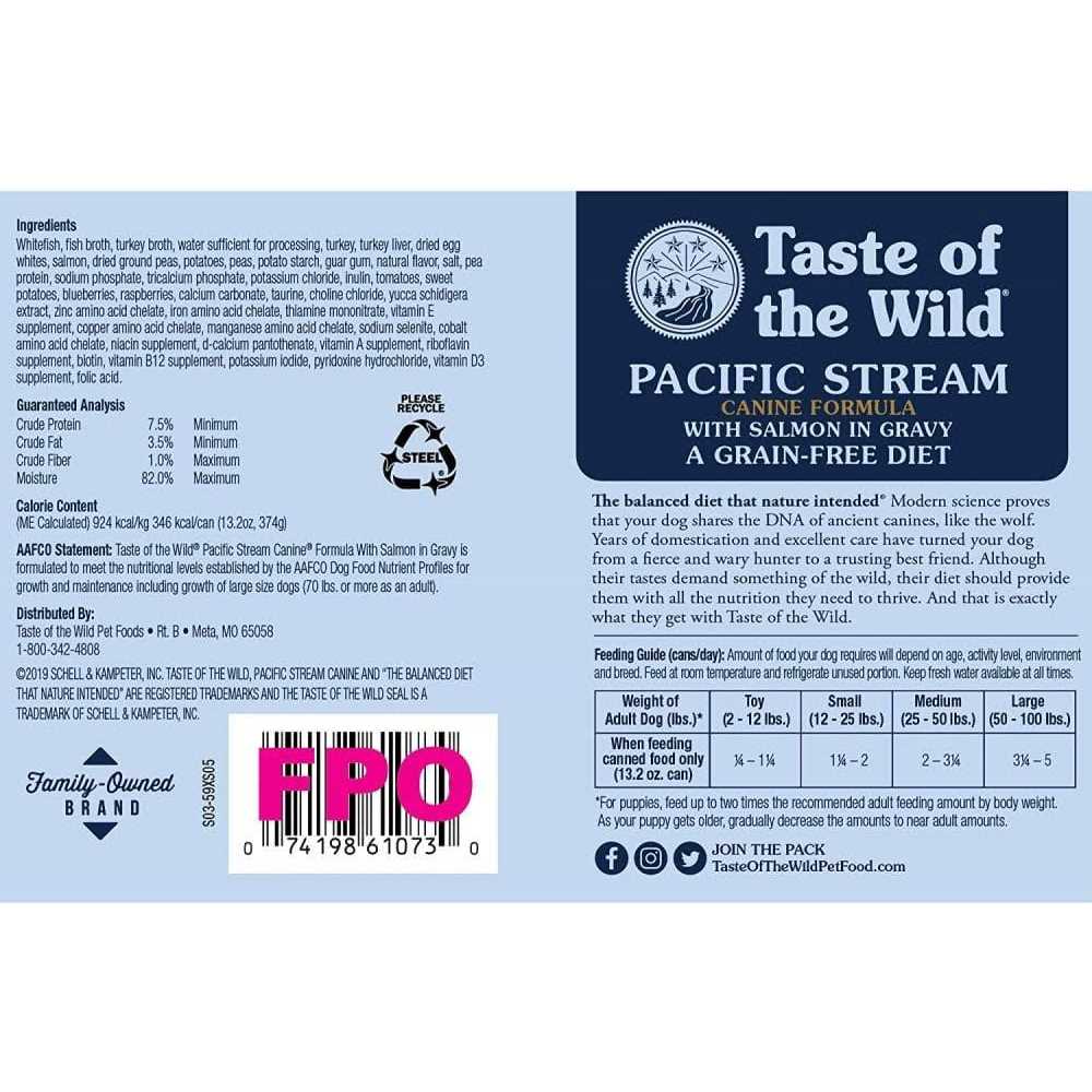 Alternative view of Taste of the Wild Pacific Stream Canned Dog Food, 13.2-oz, case of 12