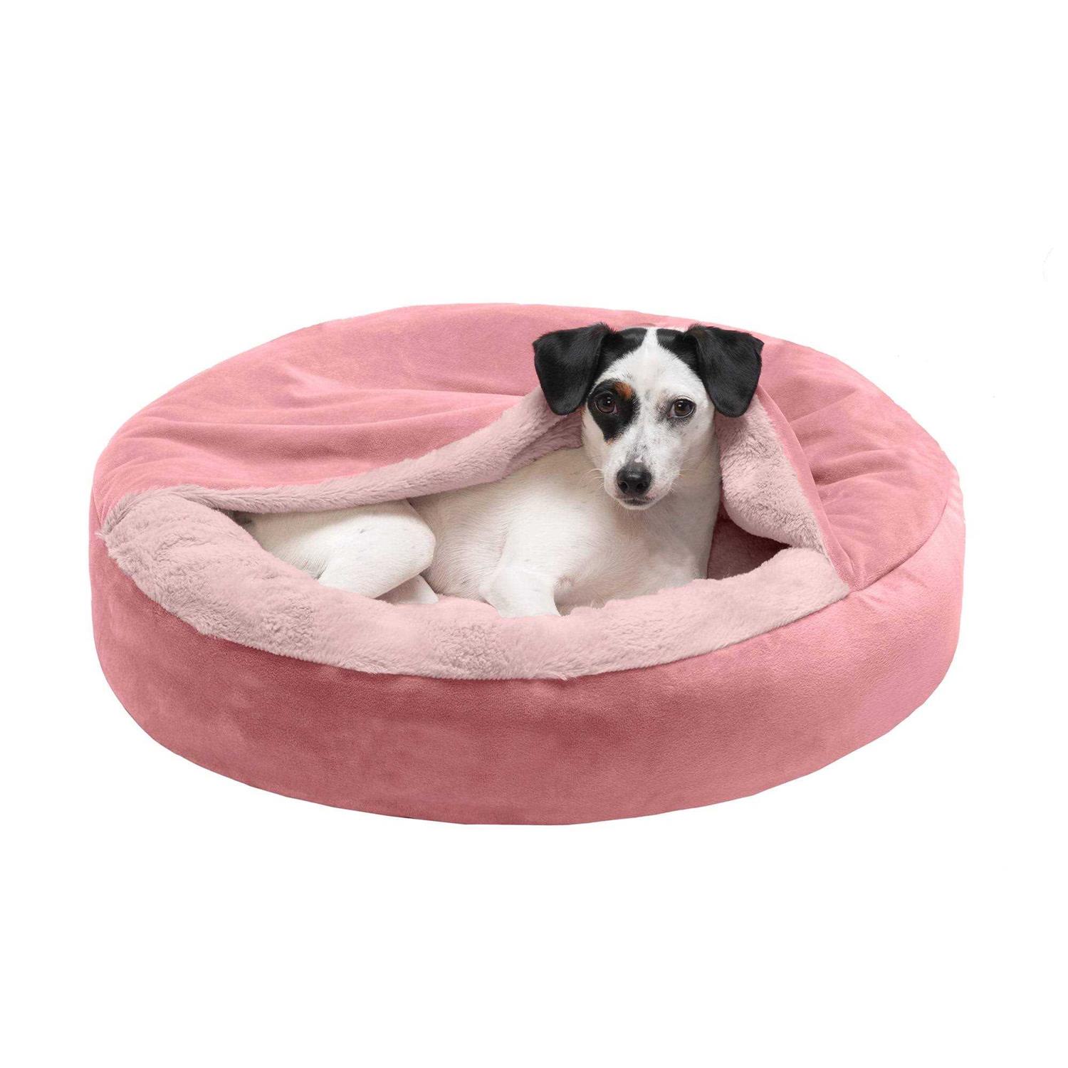 Velvet & Wave Faux Fur Hooded Donut Bed FurHaven
