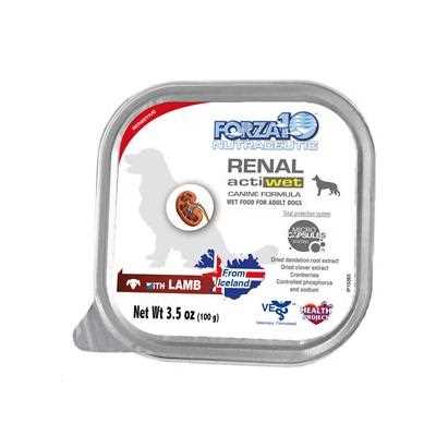 Forza10 Nutraceutic Actiwet Renal Support Lamb Recipe Wet Dog Food 3.5 Oz Trays - Case Of 32