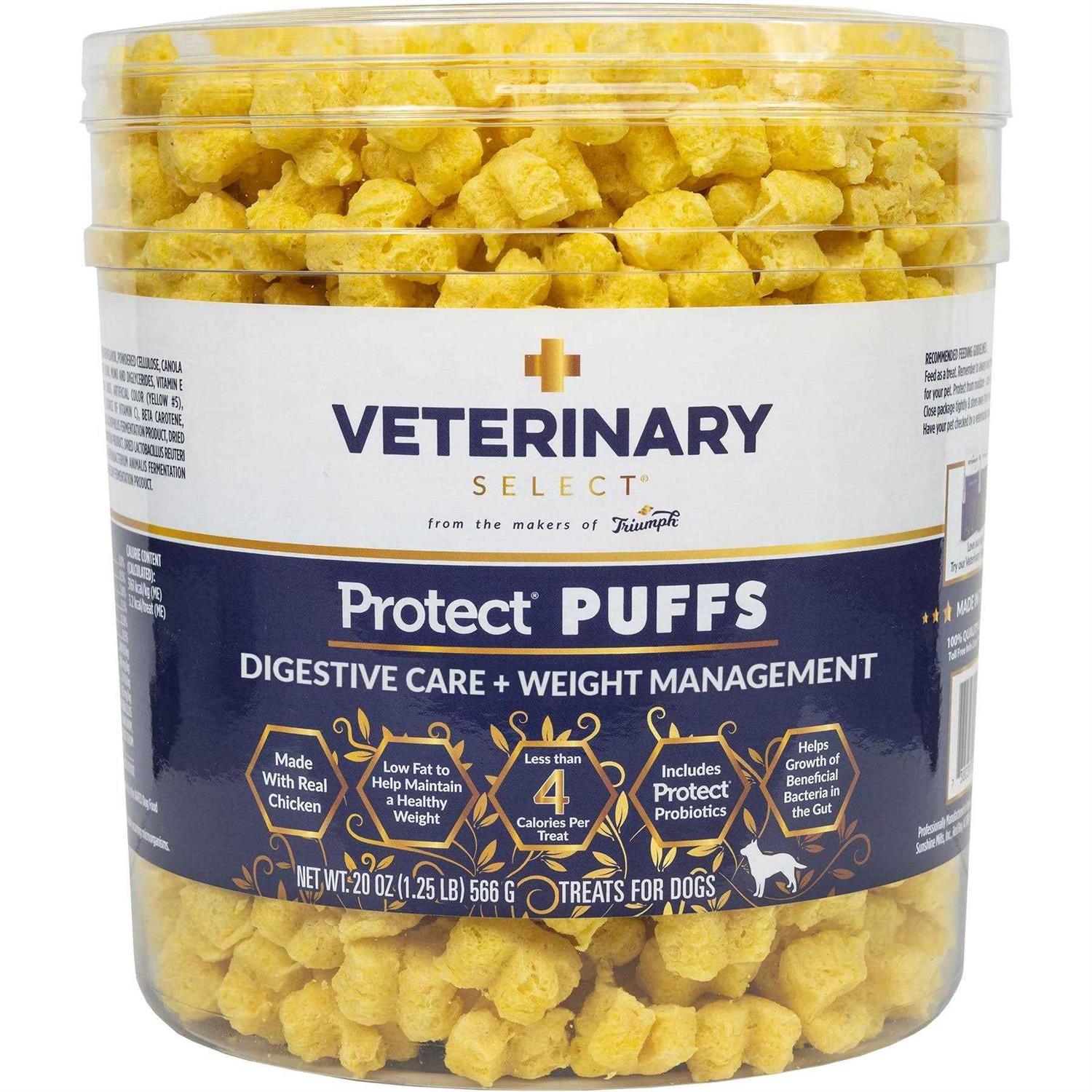 Veterinary Select Protect Puffs Digestive Care + Weight Management Dog Treats 20 oz