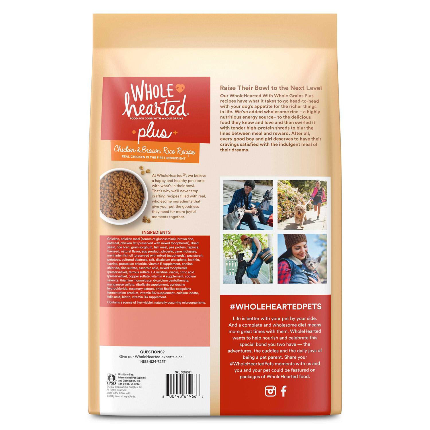 Alternative view of WholeHearted Plus Chicken & Brown Rice Recipe with Whole Grains Dry Dog Food