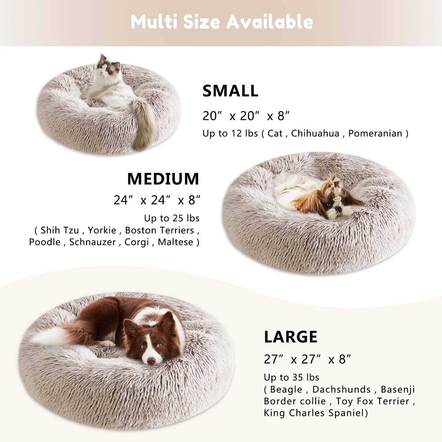 Alternative view of WESTERN HOME WH Western Home Faux Fur Dog Bed & Cat Bed Original Calming Dog Bed for Small Medium Large Pets