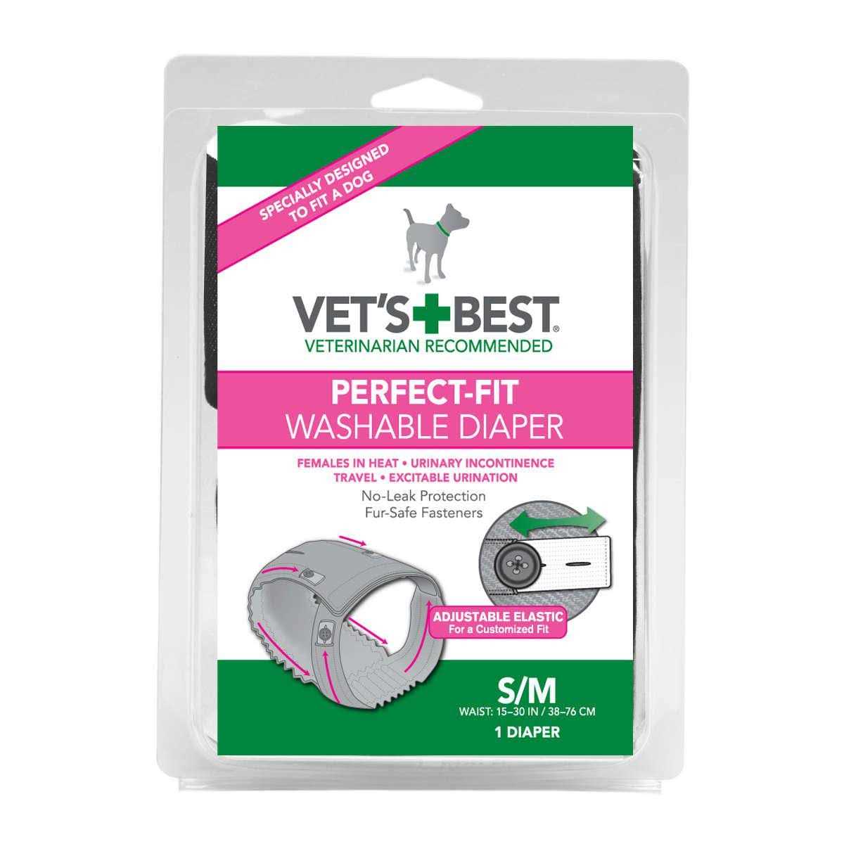 Vet's Best Perfect-Fit Washable Female Dog Diaper 1 Pack