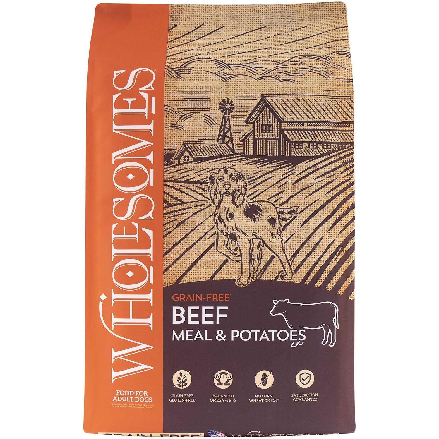 Wholesomes Grain Free Beef Meal & Potatoes Recipe Dry Dog Food