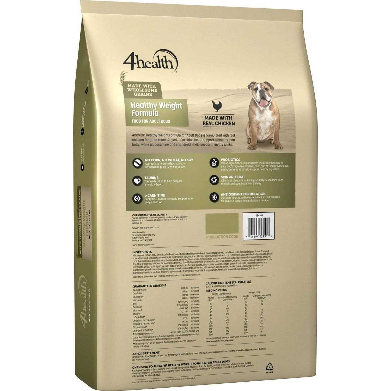 Alternative view of 4health with Wholesome Grains Adult Healthy Weight Chicken Formula Dry Dog Food 1024381