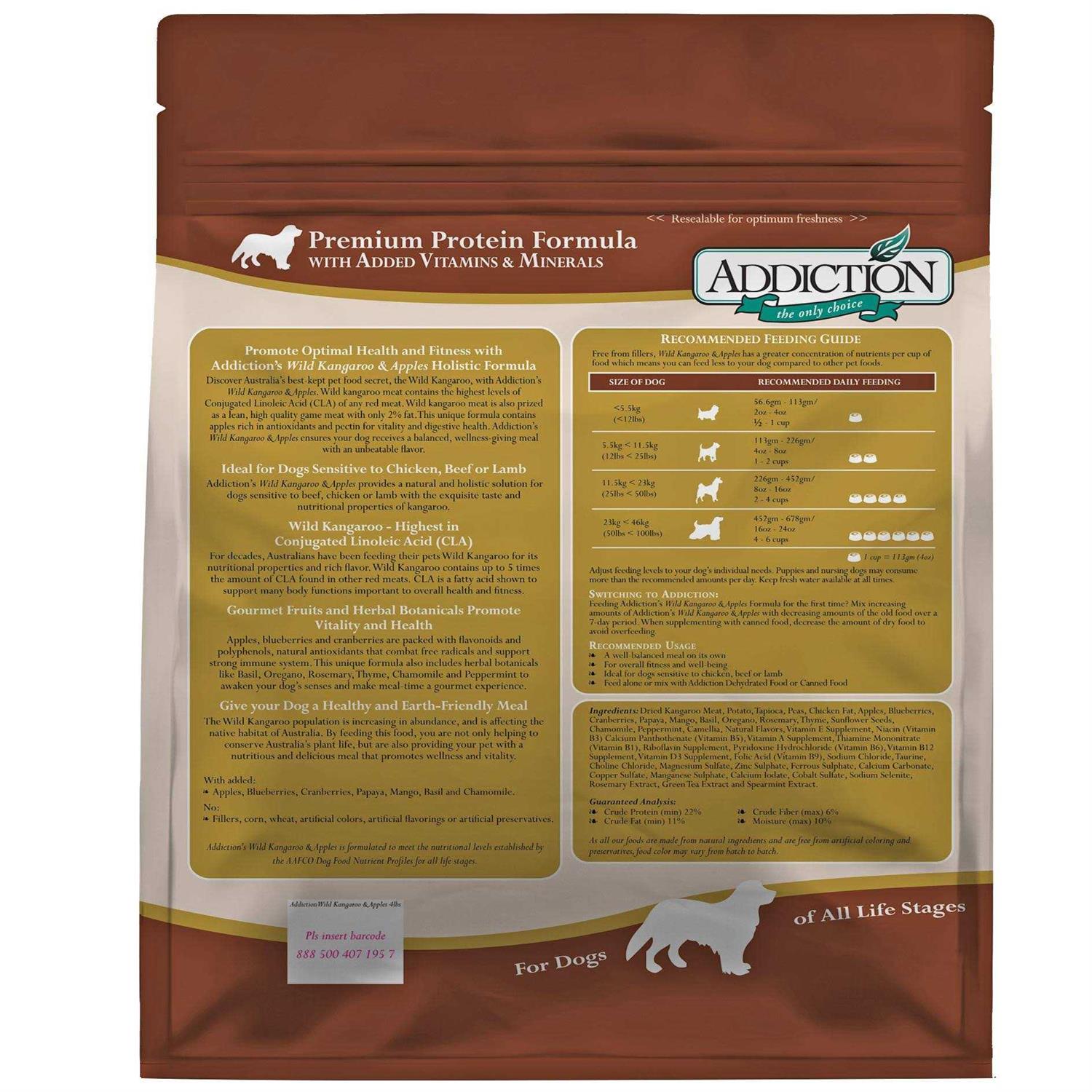 Alternative view of Addiction Wild Kangaroo & Apples Dry Dog Food Limited Ingredient Premium Protein
