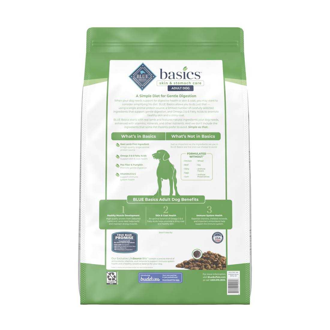 Alternative view of Blue Buffalo Basics Skin & Stomach Care Grain Free Adult Dry Dog Food Lamb & Potato