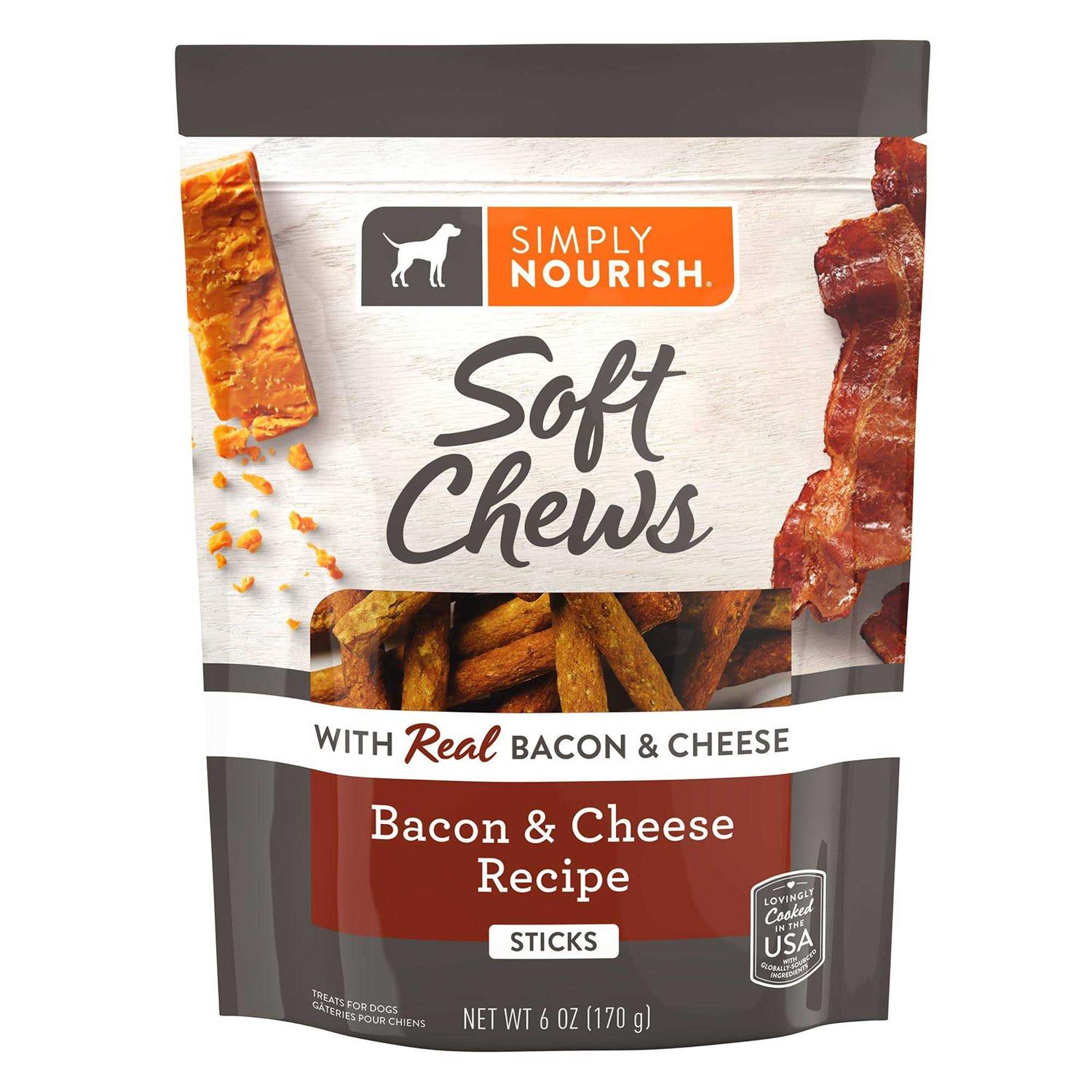 Simply Nourish Soft Chews Dog Treat Sticks, 6oz and Tesadorz Resealable Bags