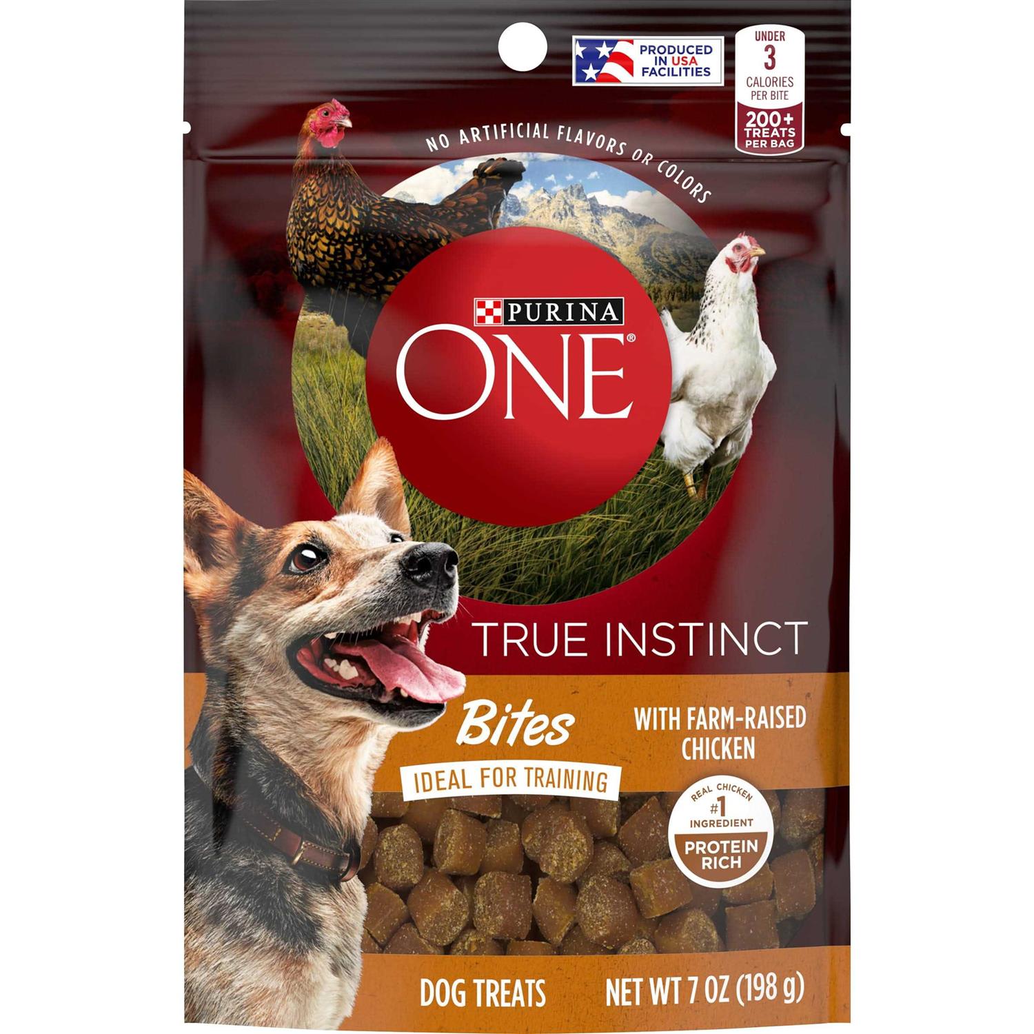 Purina One Dog Training Treats True Instinct Bites with Farm-Raised Chicken