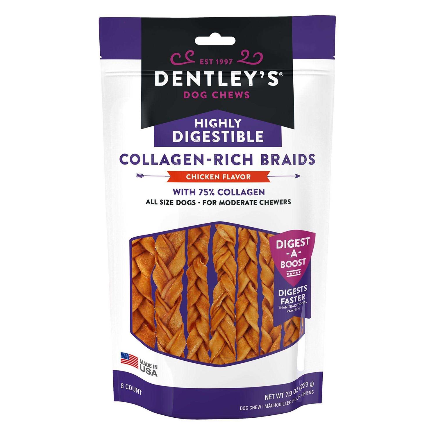 Dentley's Highly Digestable 7 Collagen Braids Dog Chew