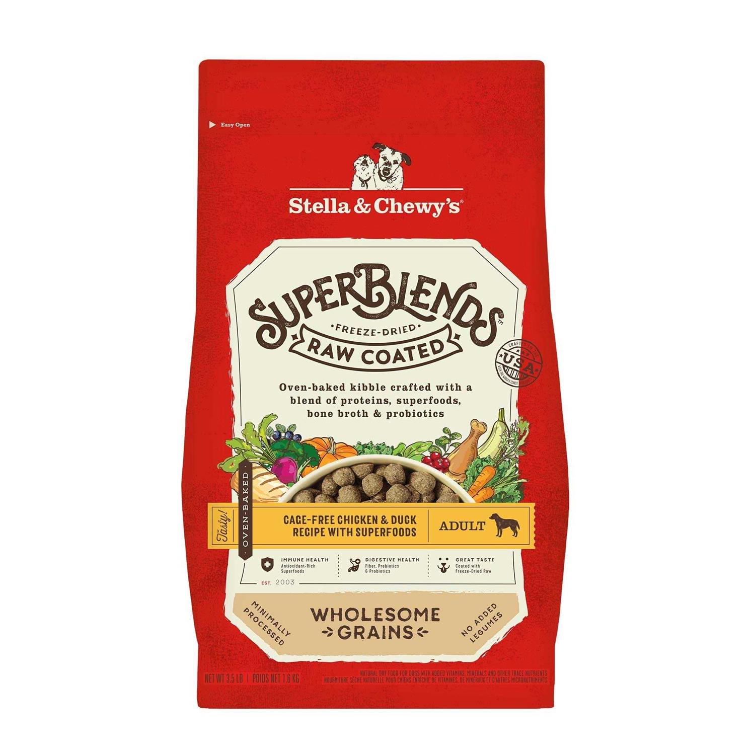 Stella & Chewy's SuperBlends Raw Wholesome Grains Cage Free Chicken & Duck Recipe with Superfoods