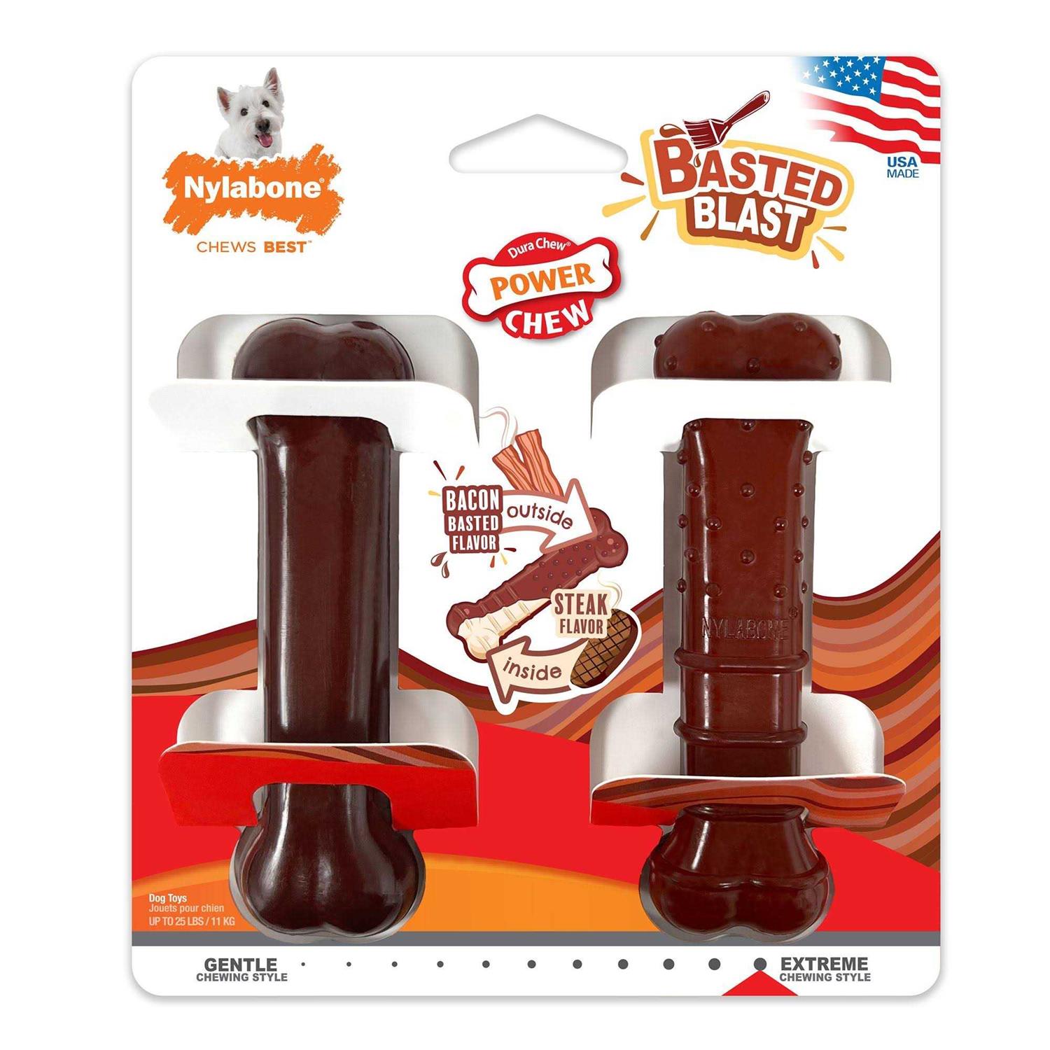 Nylabone Power Basted Blast Dual Flavored Dog Chew Toys