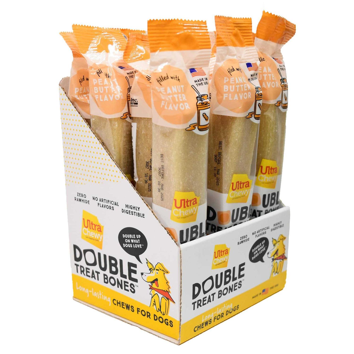 Ultra Chewy Naturals Dog Treats Bone Made in USA Highly Digestible Irresistible Flavors Special Box with Individual Packages