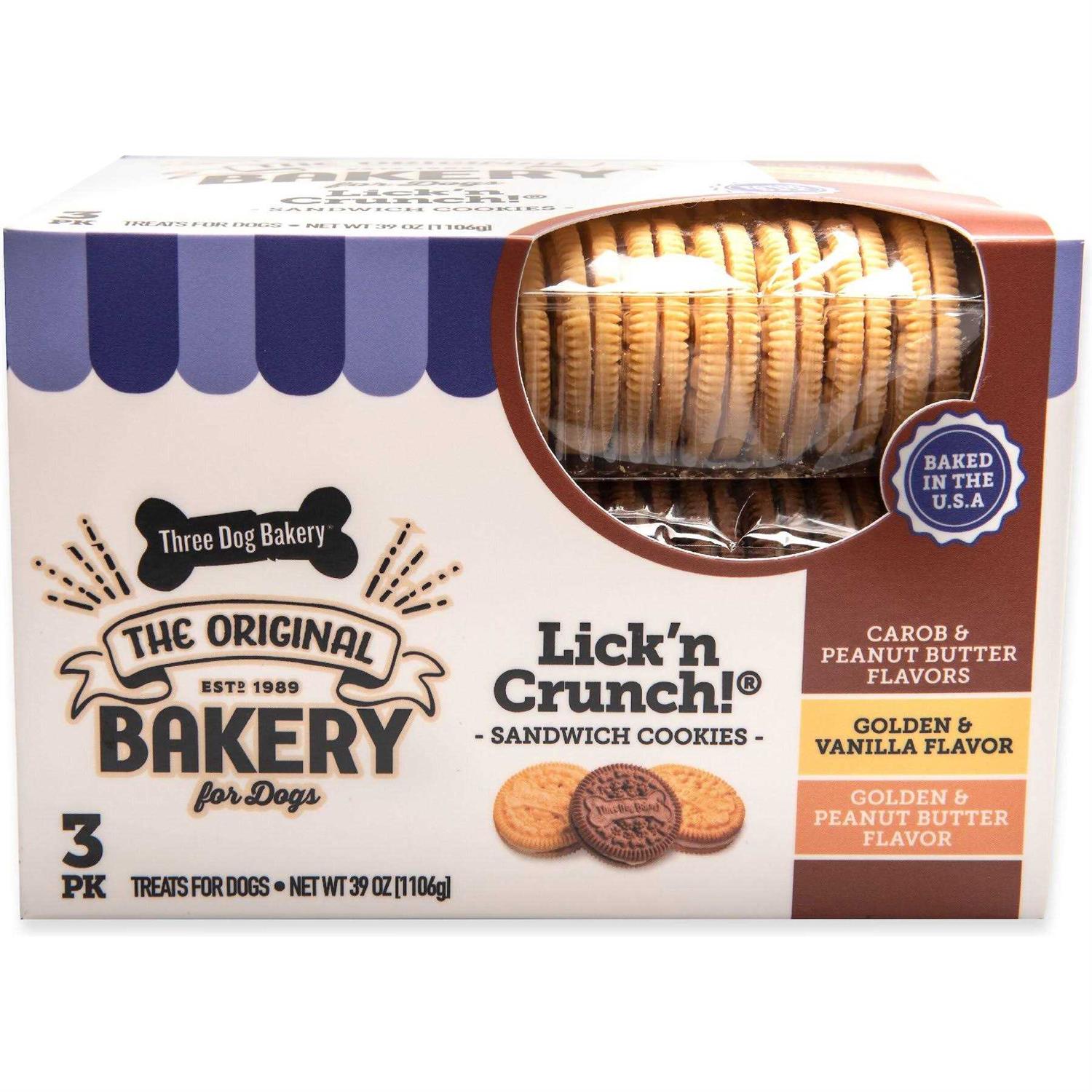 Alternative view of Three Dog Bakery Lick'n Crunch Sandwich Cookies Premium Dog Treats with No Artificial Flavors