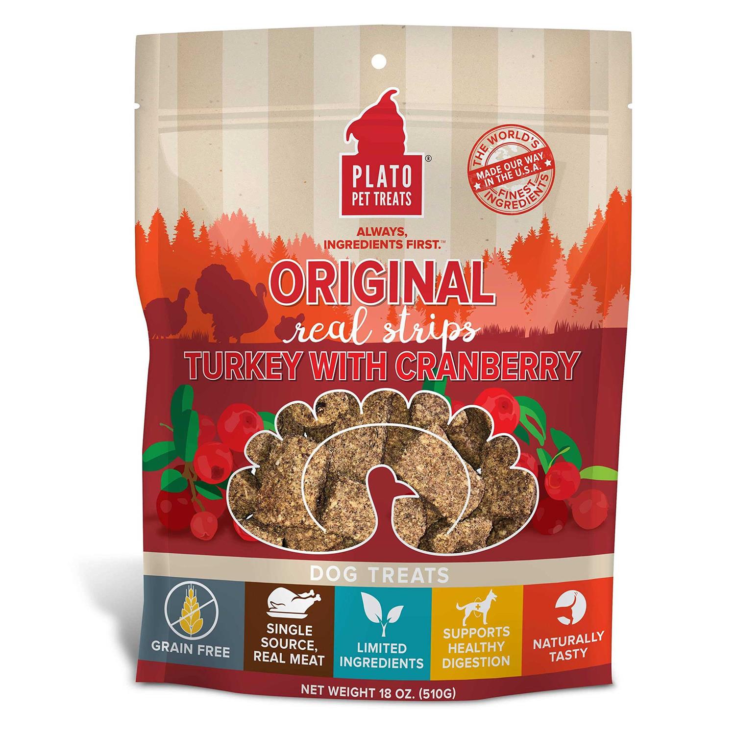 Plato Real Strips Turkey Dog Treats
