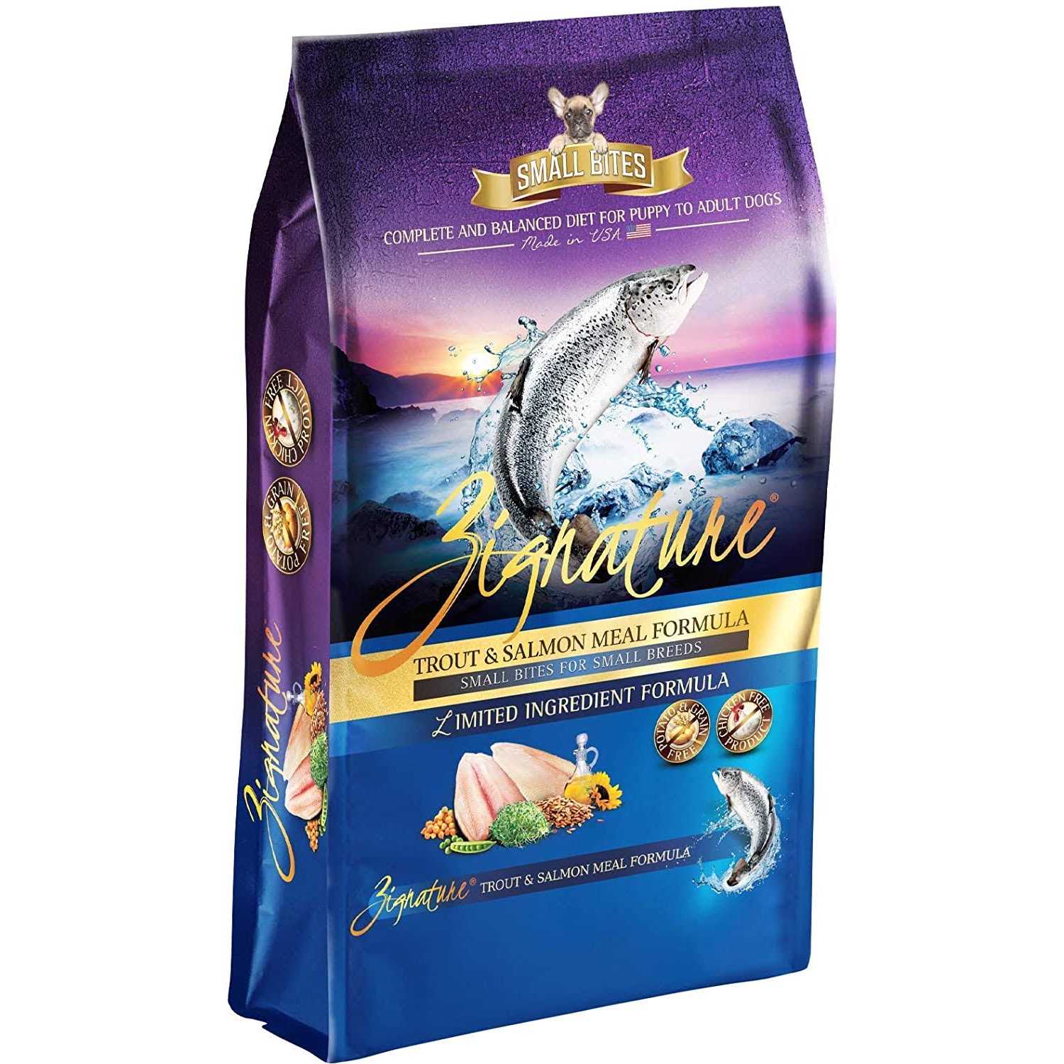 Zignature Dry Dog Food Trout & Salmon Formula Small Bites