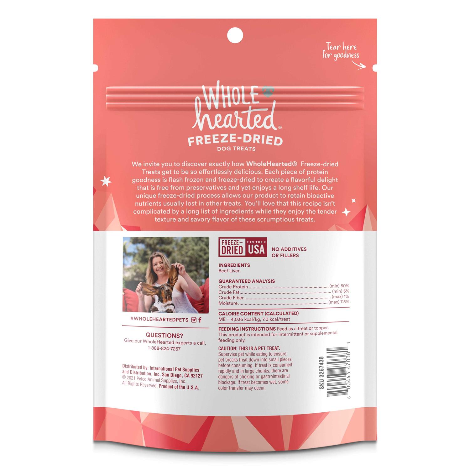 Alternative view of WholeHearted Beef Liver Freeze-Dried Dog Treats