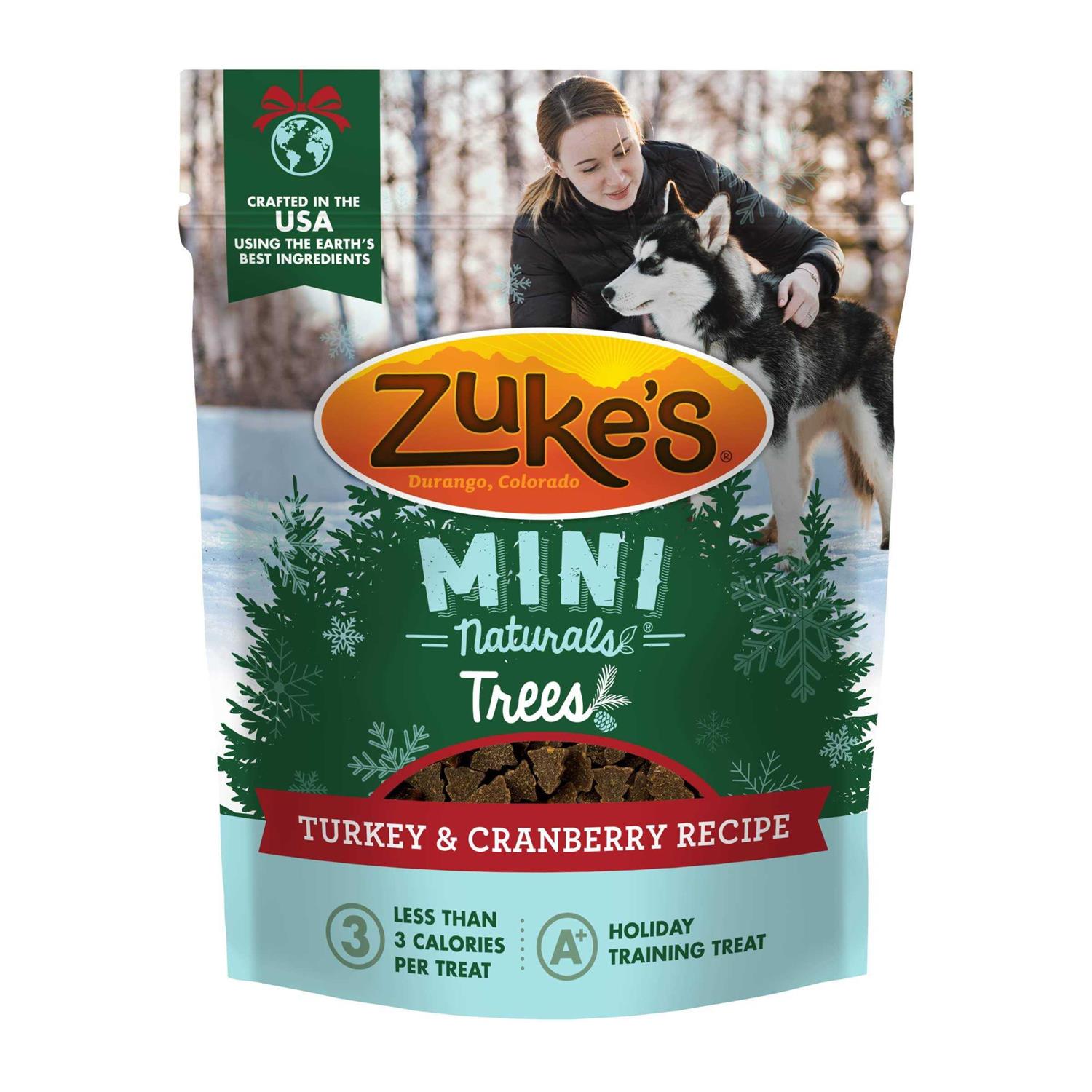 Zuke's Mini Naturals Trees Turkey & Cranberry Dog Treats