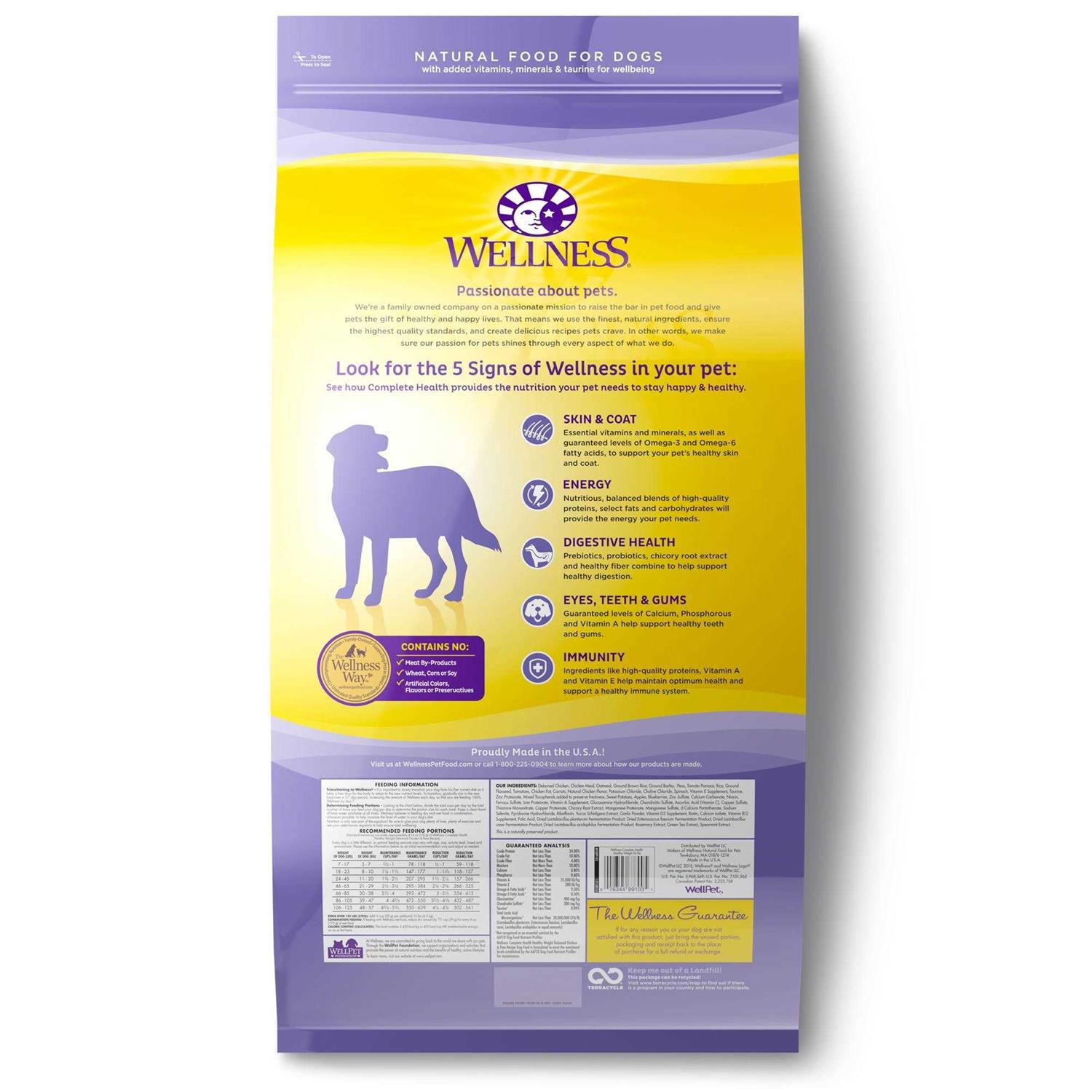 Alternative view of Wellness Complete Health Healthy Weight Chicken Peas Recipe Dry Dog Food