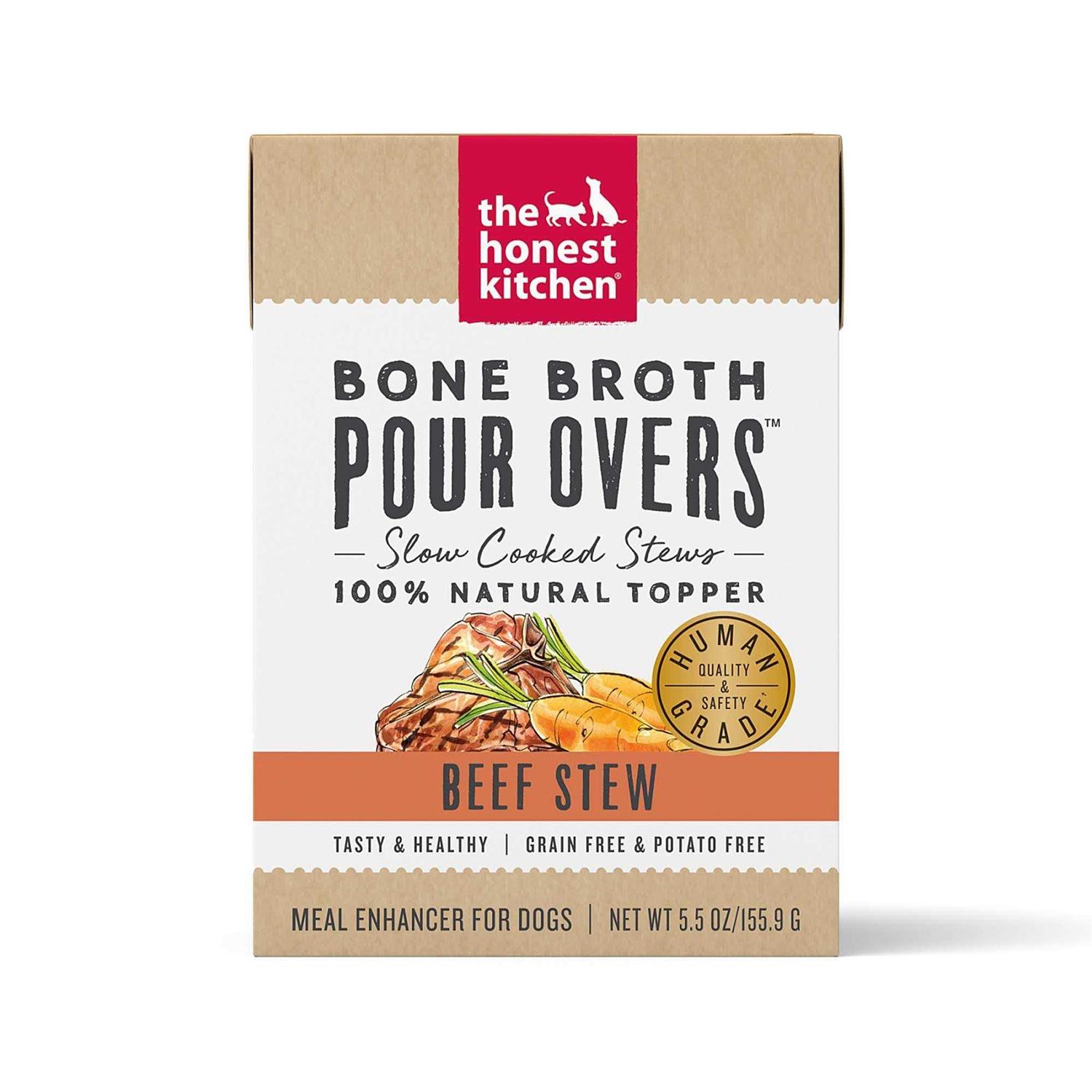 Alternative view of The Honest Kitchen Bone Broth POUR OVERS Beef Stew Wet Dog Food Topper, 5.5-oz, case of 12