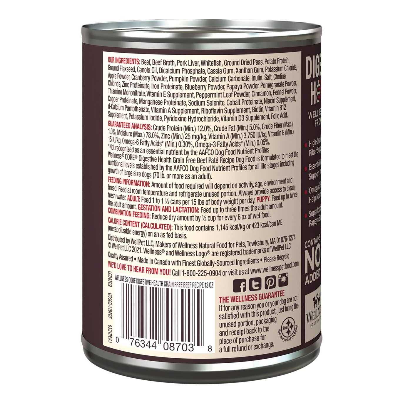 Alternative view of Wellness Core Digestive Health Beef Grain Free Wet Dog Food