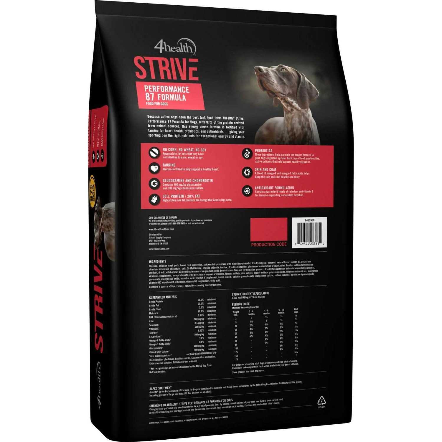 Alternative view of 4health 9694 Strive Endurance Performance 87 Formula Dry Dog Food