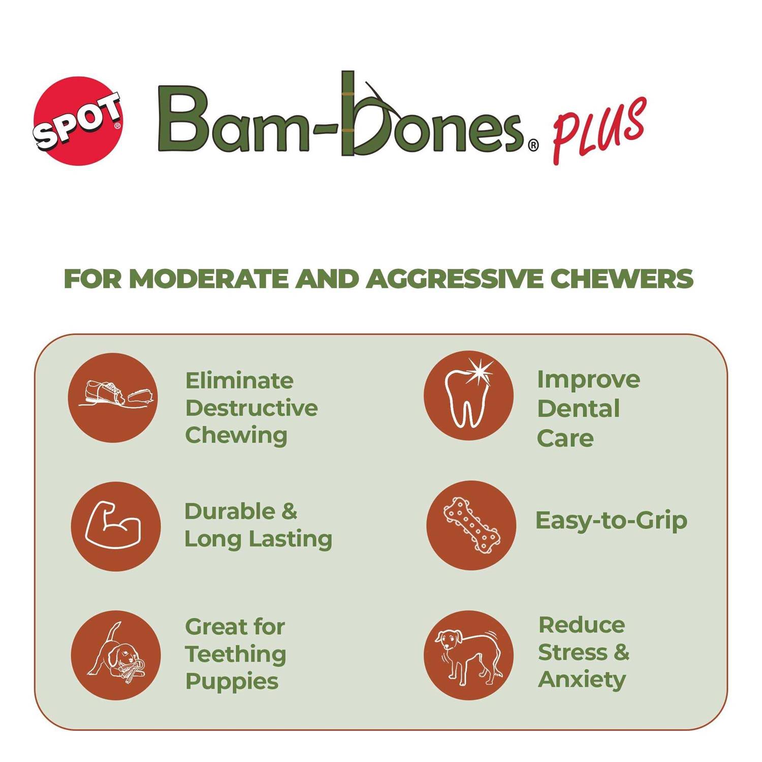Alternative view of Bam-Bone Plus Branch Beef Dog Toy
