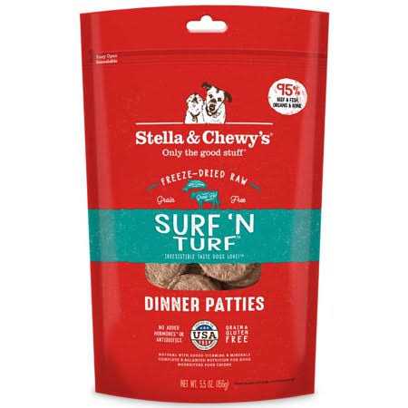 Stella & Chewy's Dinner Patties Freeze-Dried Dog Food Surf 'N Turf