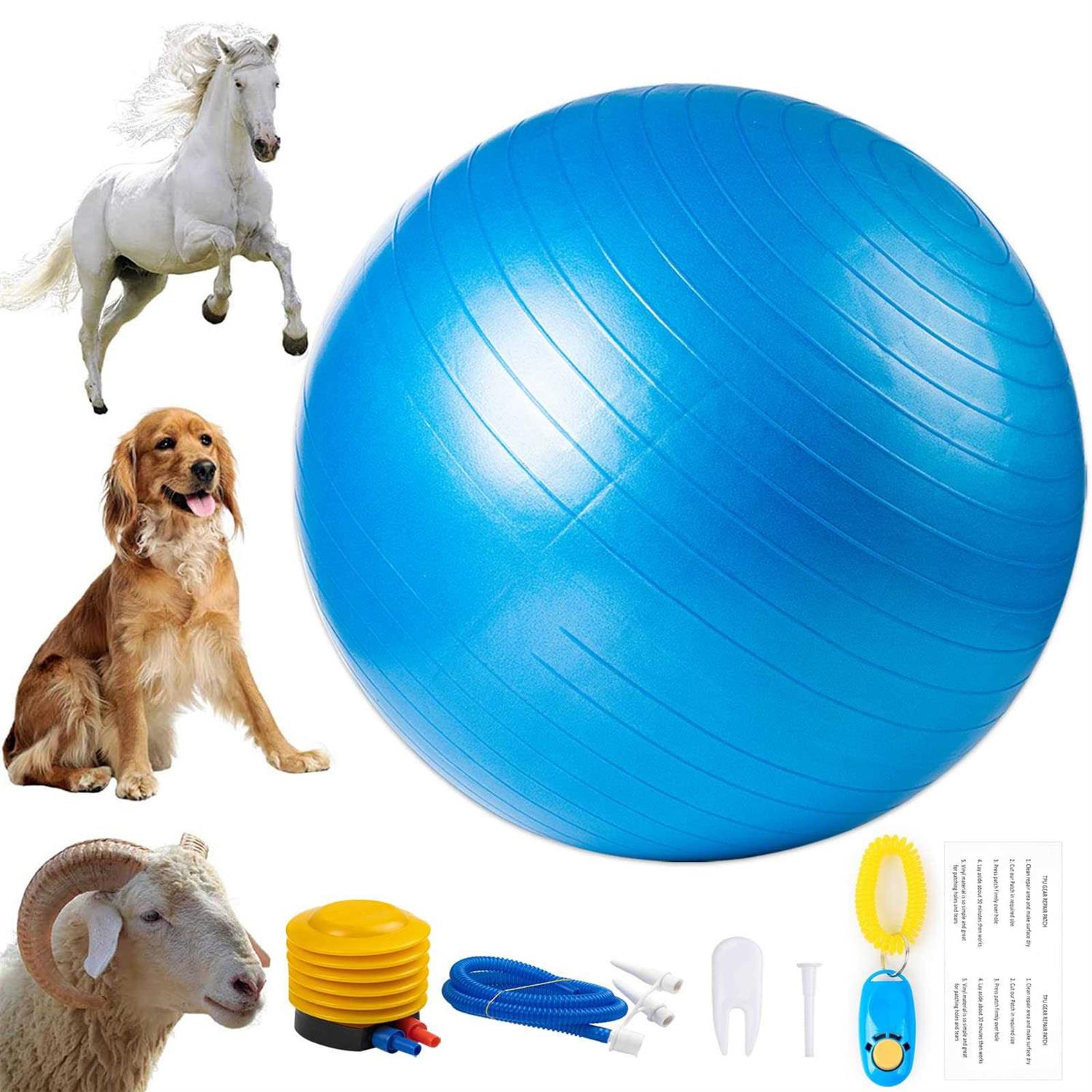 capuca Large Horse Balls for Play 30 Inch Anti-Burst Mega Herding Ball Giant Horse for Dogs Goats Horses to Play with Pump