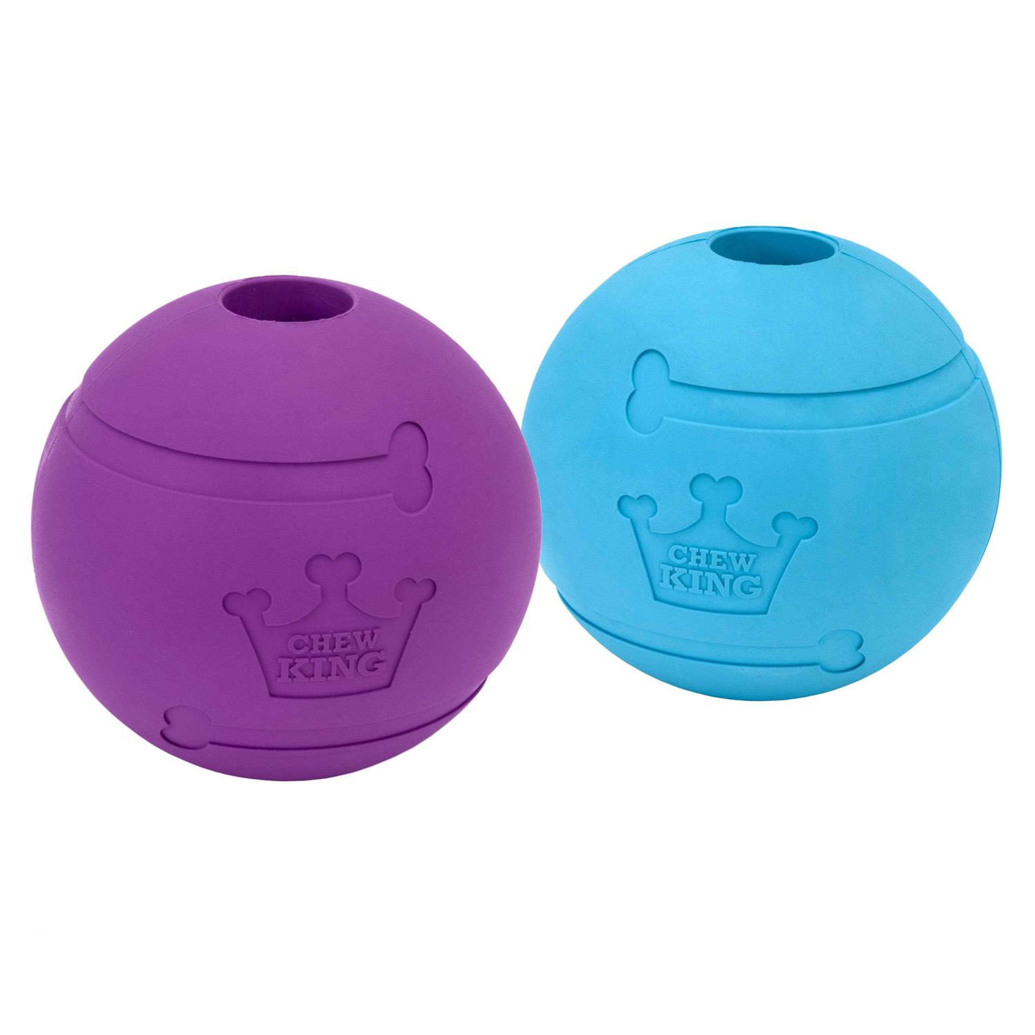 Chew King Dog Fetch Balls Extremely Durable Natural Rubber Toy 4 inch